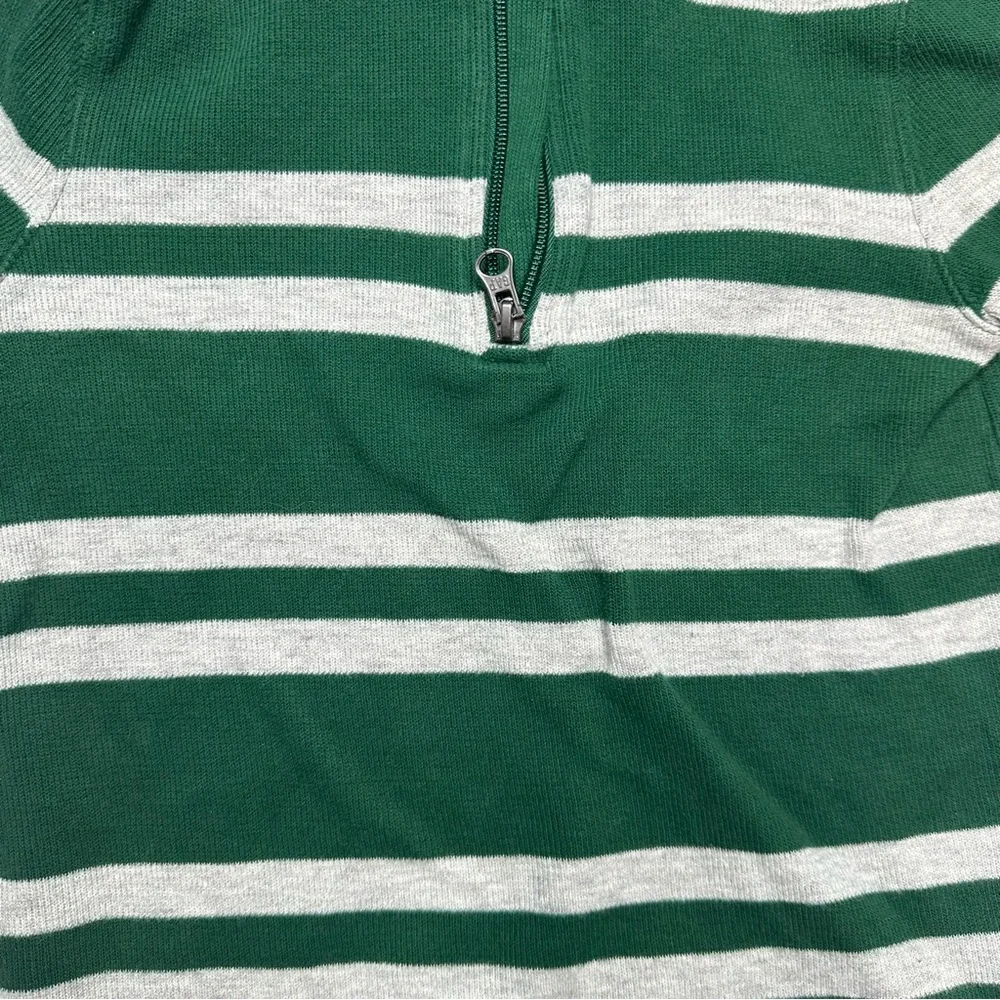 GAP Sweater Half-Zip Green & Grey Striped Size 7 - Picture 8 of 16